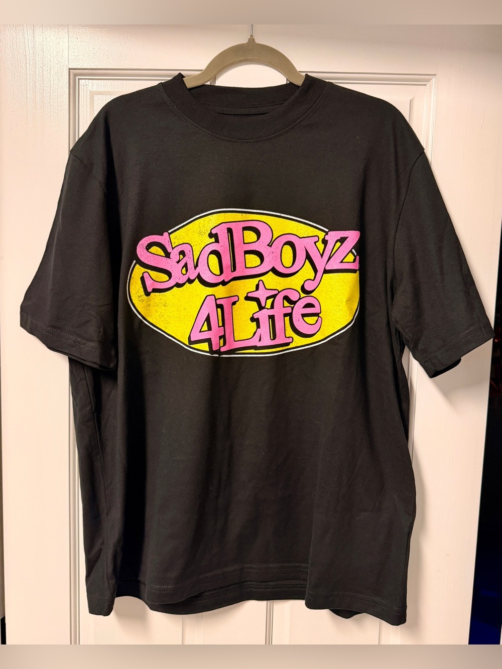Sad Boyz 4 Life Cherub  T-Shirt - Black/Yellow/Pink - Men's Size Large - NWOT